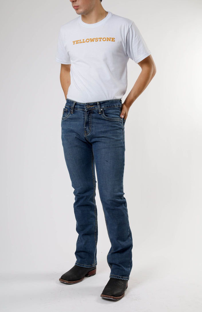 Jeans de Mezclilla para Hombre Bunker JCB005 TRI STONE OVERDYE