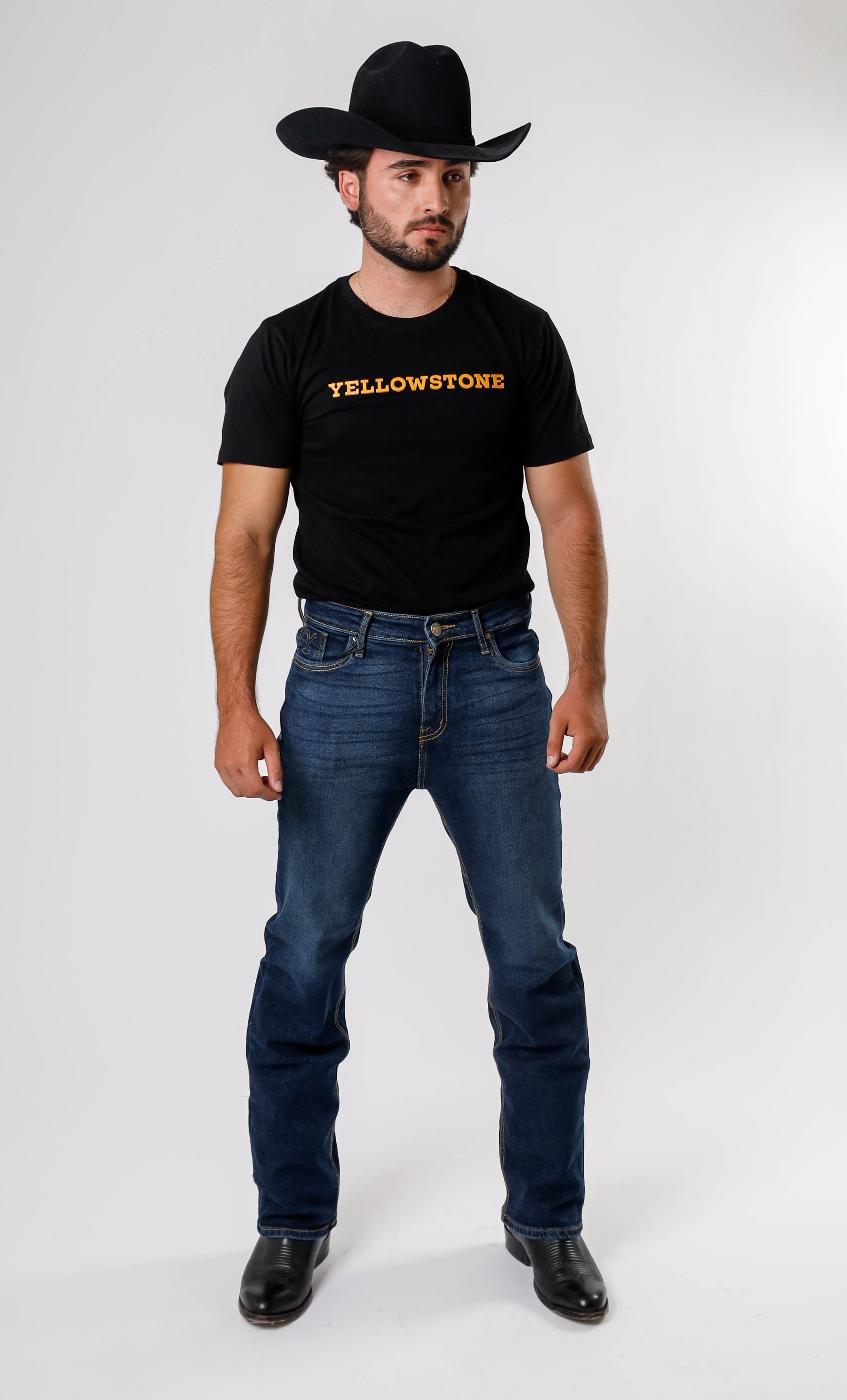 Yellowstone Straight Dutton Jeans (Dark Stone Overdye)