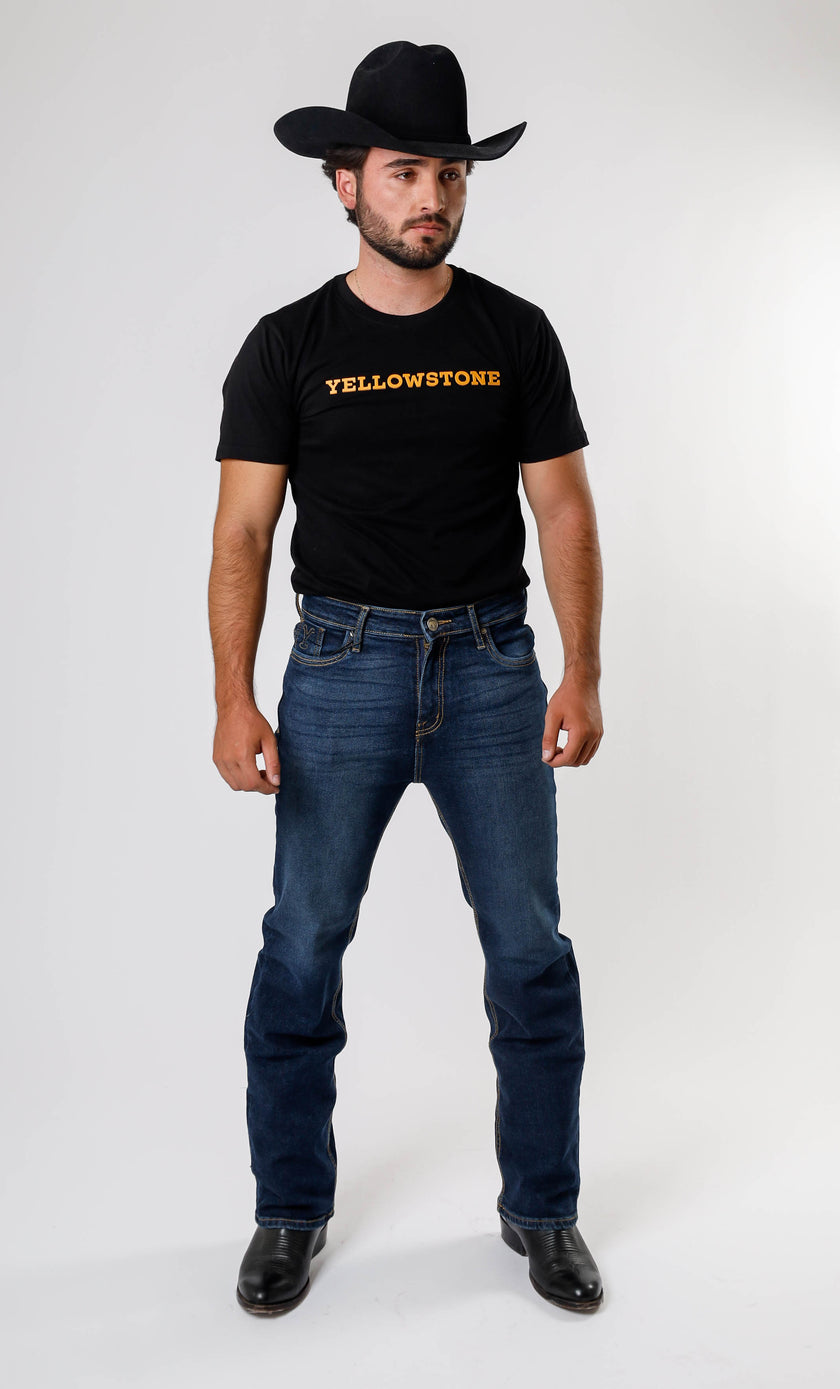 Yellowstone Straight Dutton Jeans (Dark Stone Overdye)