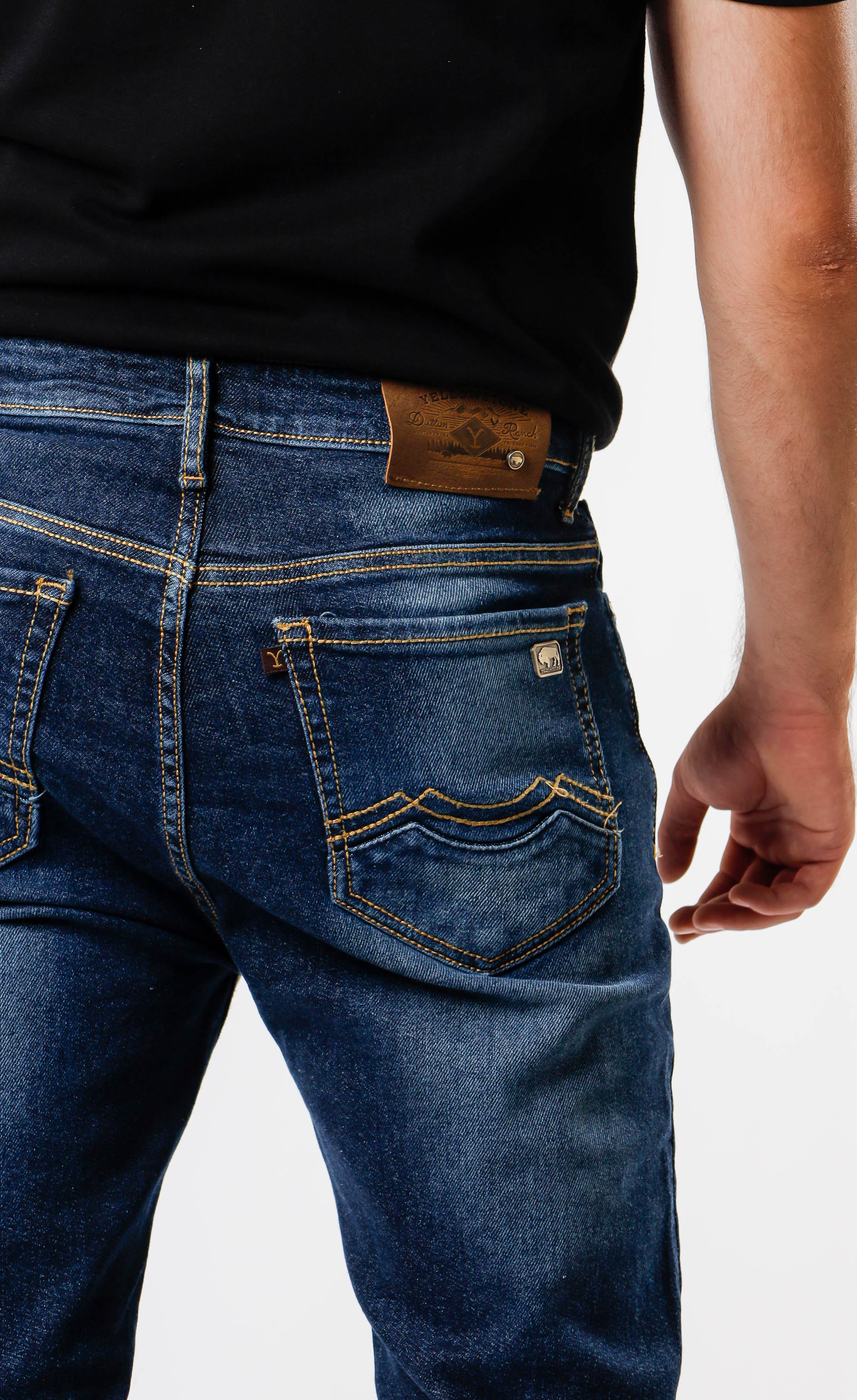 Yellowstone Straight Dutton Jeans (Dark Stone Overdye)