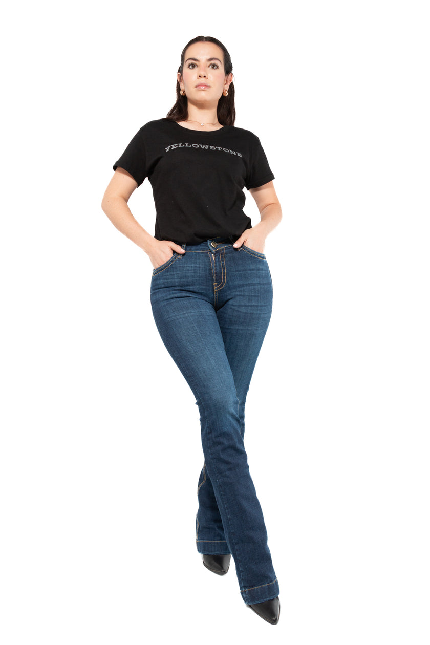 Yellowstone Flare Dutton Jeans (Double Stone)