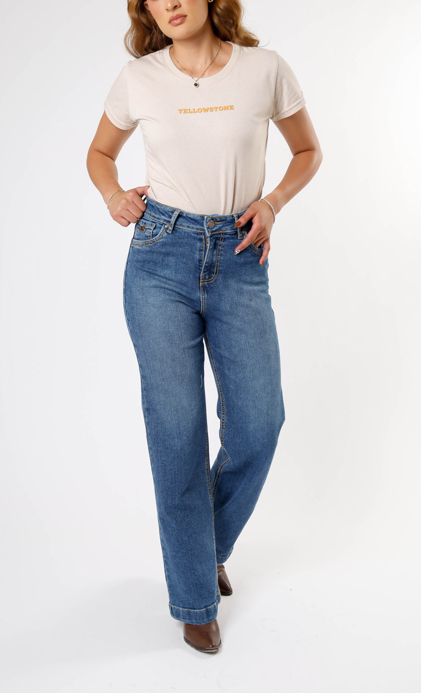 Yellowstone Wide Dutton Jeans (Double Stone)