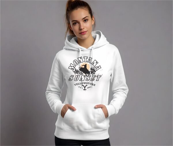Y25HDY004_F Hoodie Yellowstone Montana Sunset
